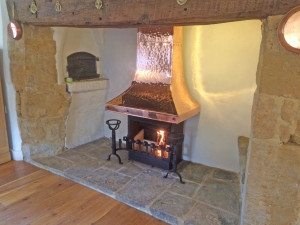 Open Fire with Copper Canopy by Camelot Real Fires