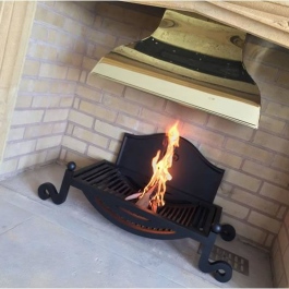 Bespoke firegrate with brass canopy 2