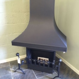 Camelot High Performance convecting open fire with on display in a retailers showroom.