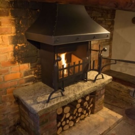 Traditional Open Fire with Wood Store Underneath 2