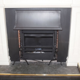 Secnd floor open fireplace in Scottish farm house with Thermovent convecting open fire installed in a small opening.