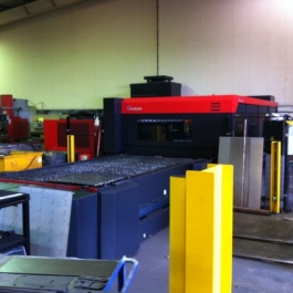 The £1 million flat bed lazer cutter used to cut blanks for the Thermovent body - with CNC folder in the rear.