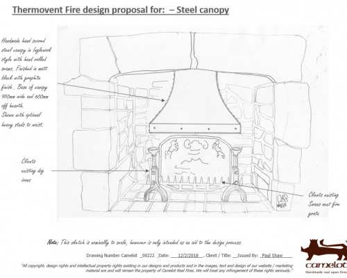 Sketch with studded detail canopy and spiked grate