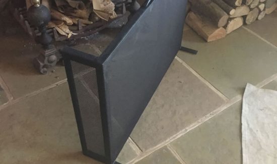 Bespoke curved corner fire guard.