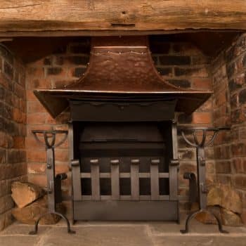 Thermovent open fireplace with traditional Copper canopy