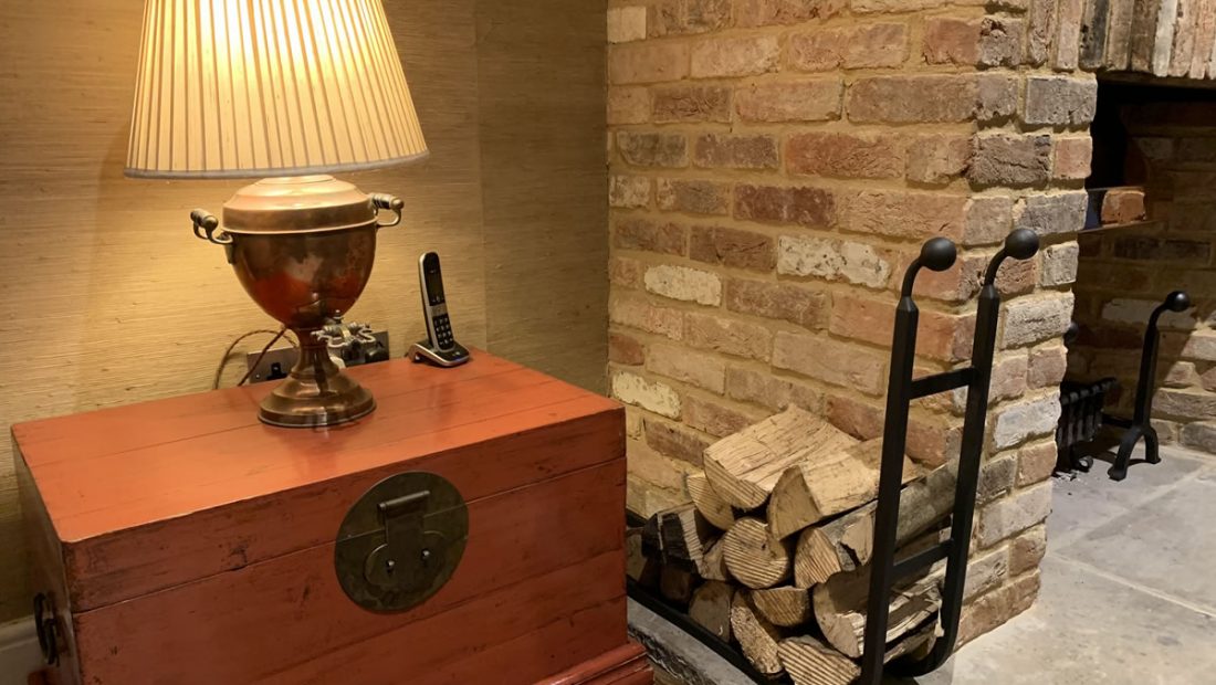 Bespoke fire accessories log cradle.