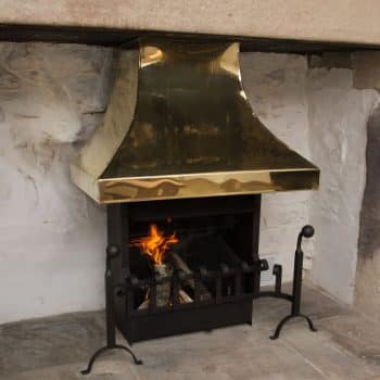 Large brass inglenook canopy and thermovent