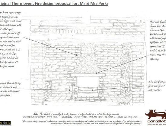 Sketch hand beaten copper canopy design