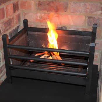 Plain 3 bar fire basket with feature front uprights in heavy black