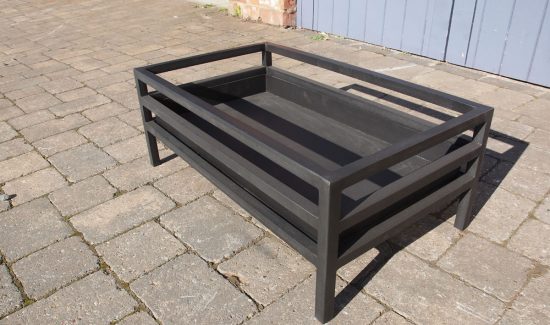 Modern three bar fire basket.