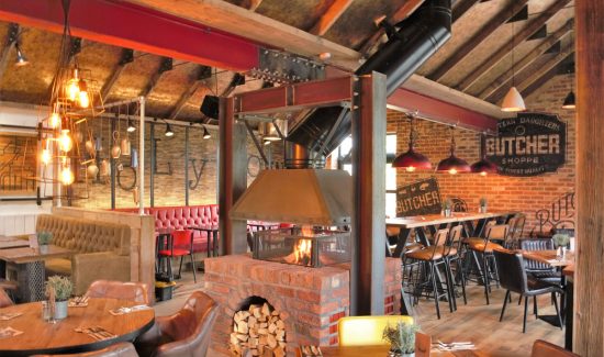 Feature Fireplaces Rusted Effect Gastro pub canopy